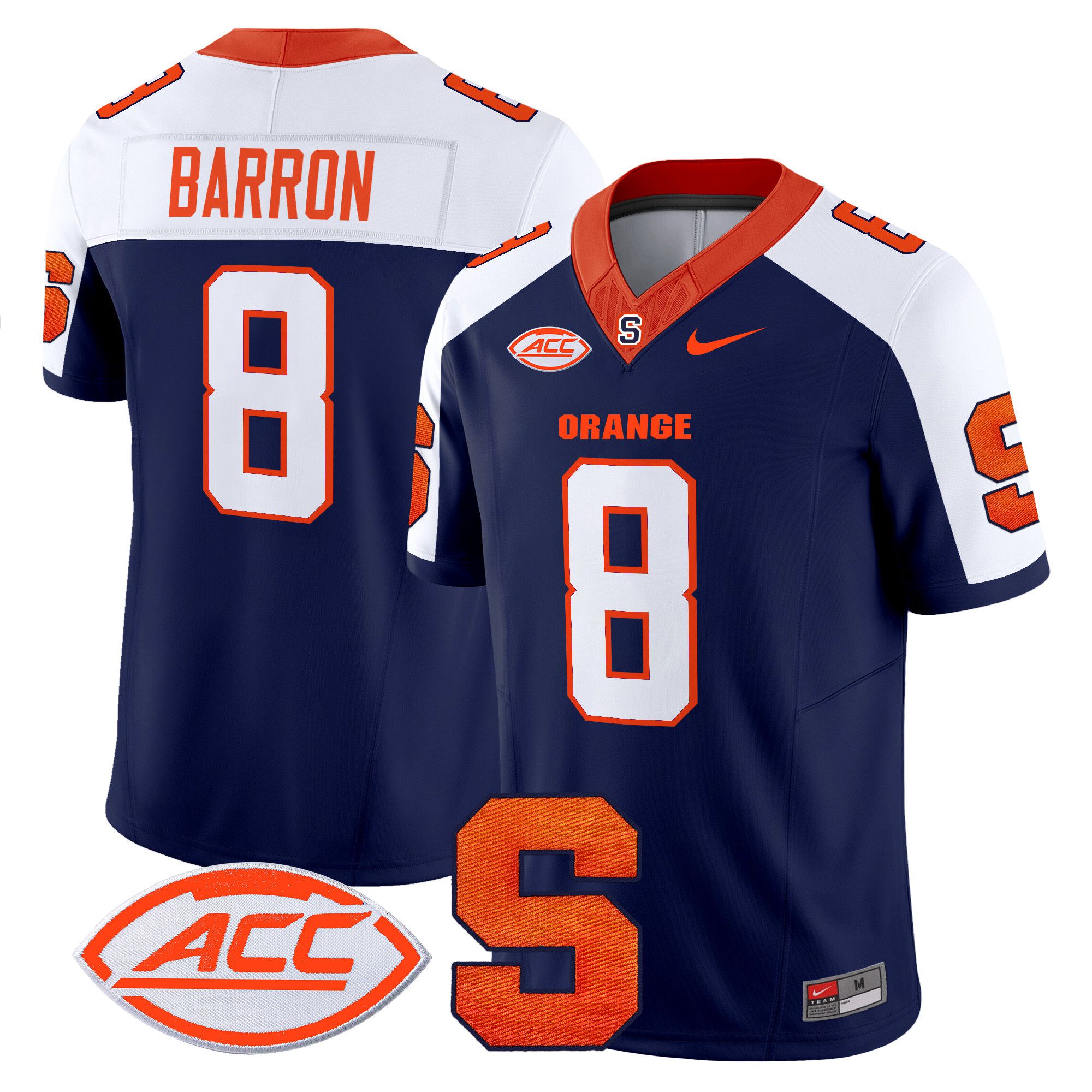 Men Syracuse Orange #8 Barron Blue Nike 2024 Vapor Limited NCAA Jersey->ncaa teams->NCAA Jersey